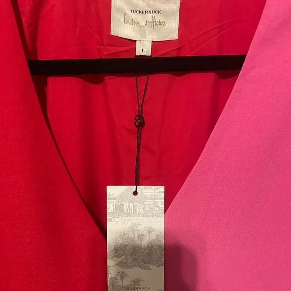 Gorgeous Tuckernuck Scarlet and Hot Pink Madame G Caftan L - Picture 8 of 9